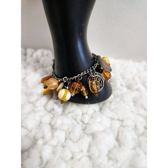 Metal Charm. Bracelet 7 inches Earth Tones - Picture 7 of 15